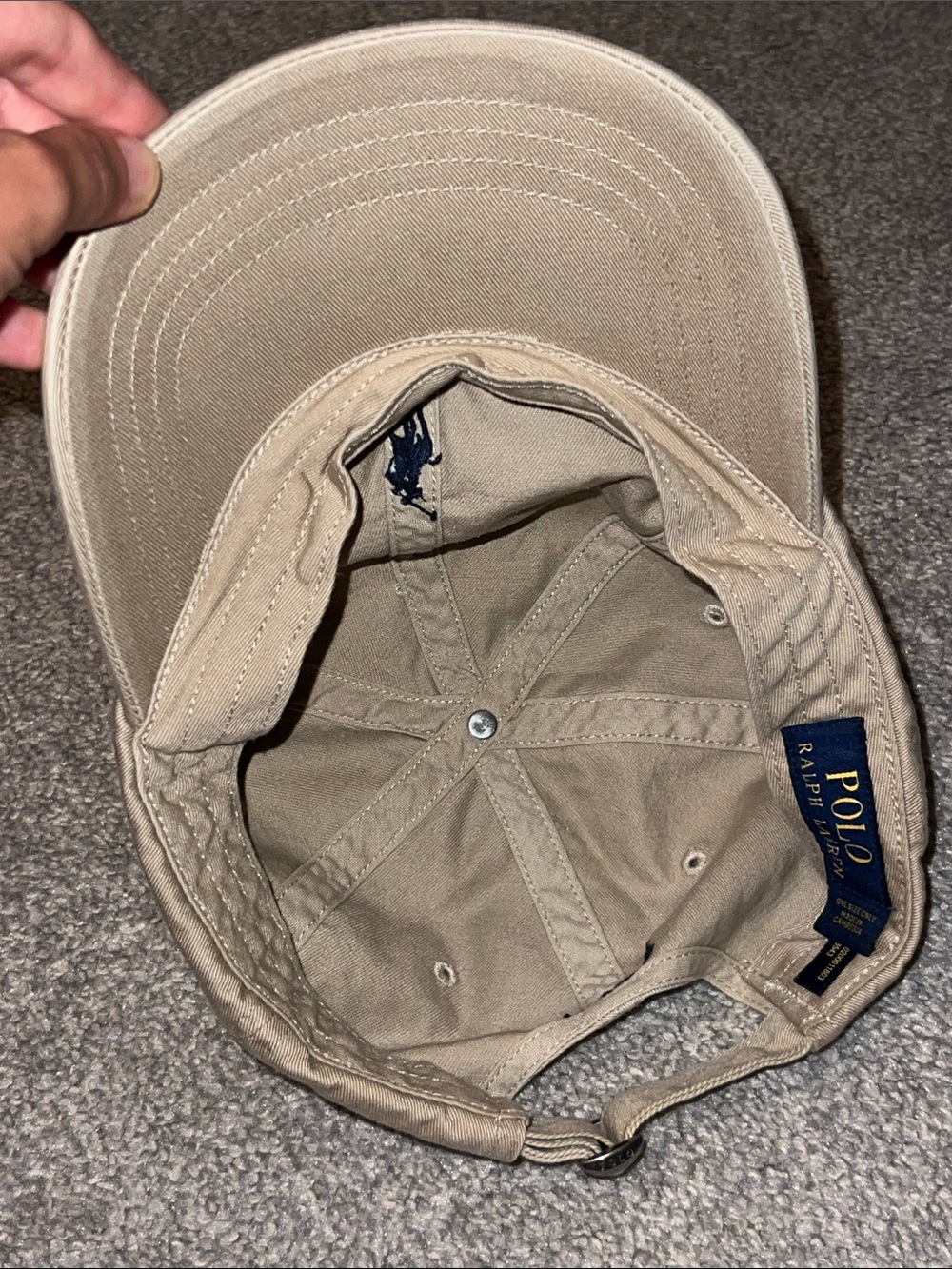 Polo Ralph Lauren Beige Men's Classic Chino Baseball Hat - Picture 9 of 12